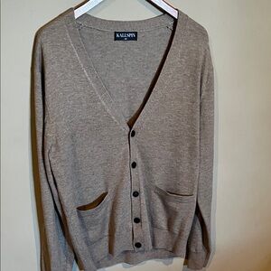Men's Classic Brown Cardigan Sweater